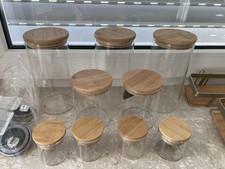 2 Gew&uuml;rzregal und 9 Vorratsgl&auml;ser mit Bambusdeckel