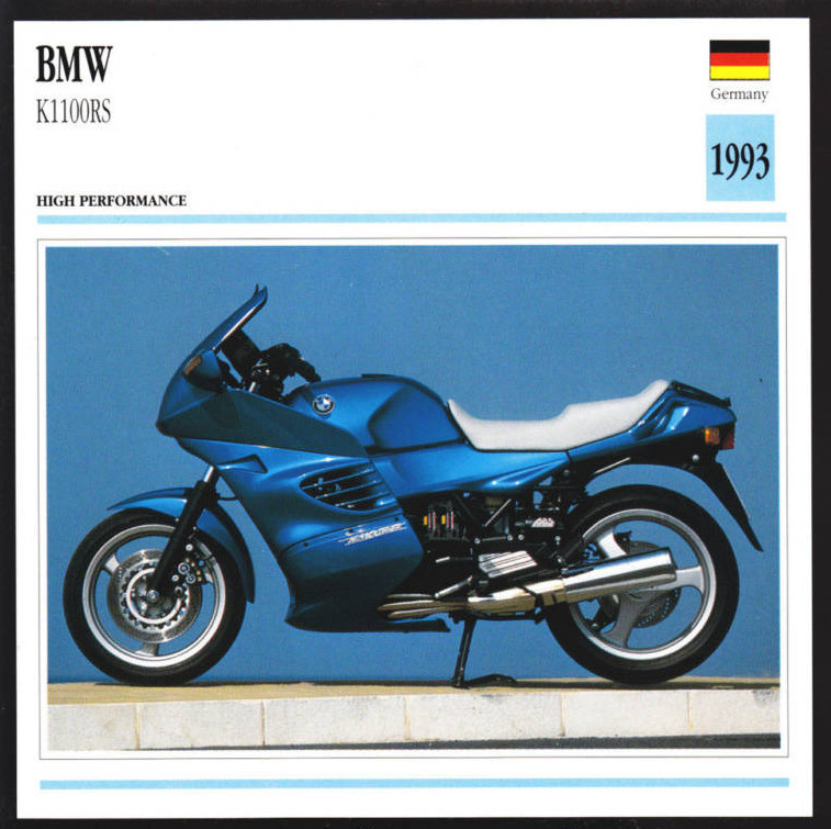 1993 BMW K1100RS 1100 RS German Bike Motorcycle Photo Spec Sheet