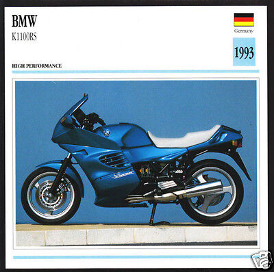  BMW K1 0RS RS Bicicleta alemana Motocicleta Foto Hoja de especificaciones Información Tarjeta de estadísticas