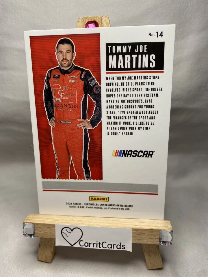 TOMMY JOE MARTINS 2021 Panini Contenders Optic Racing #14 Rookie RC - Image 4 of 4