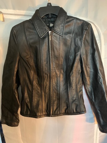 Moda International Black Leather Jacket 