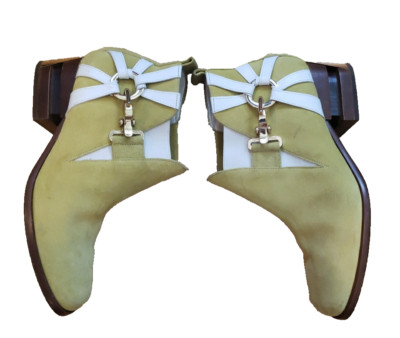 Fleur et Rosée Chelsea Boots Booties Italy Green EU 40 Suede Leather US 9.5