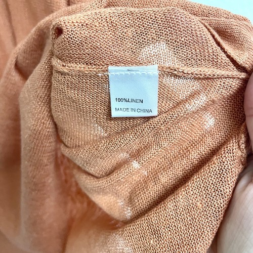 Acrobat Women’s XS  100% Linen Sleeveless Tunic Sweater Lightweight Orange - Picture 7 of 10