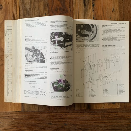 VINTAGE ‘79-‘80 KAWASAKI KE175 Motorcycle Factory Service/Repair Manual - Picture 11 of 11