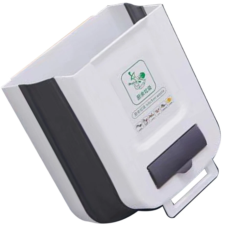 Wandmontierter Mülleimer Küchenabfalleimer Aufhängen Zusammenklappbarer - Bild 2 von 4