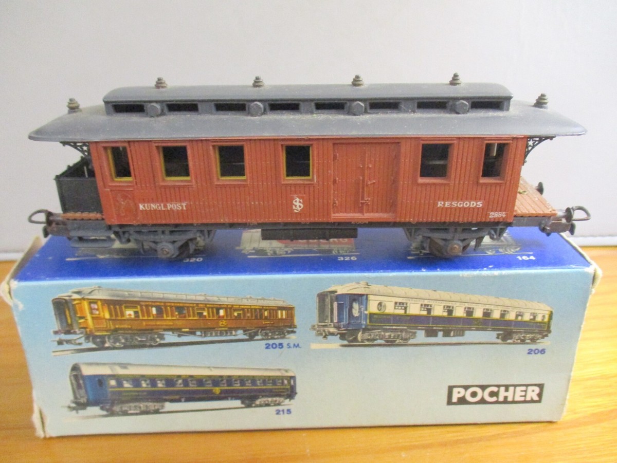 Wagon Postal POCHER – Suédois SVENSK POSTBAGAGE – Échelle HO – Époque 3