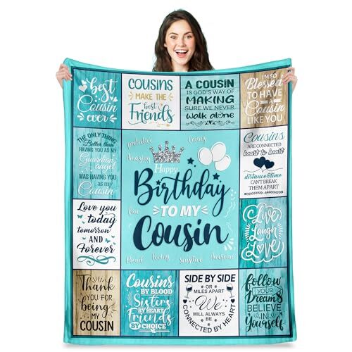 for Women, Best Funny Birthday Gifts for Cousin 50"x60" Cousin Birthday Gifts - Picture 2 of 7