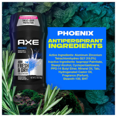 Axe Phoenix Antiperspirant for Men Crushed Mint & Rosemary (2.7 oz) Pack Of 1