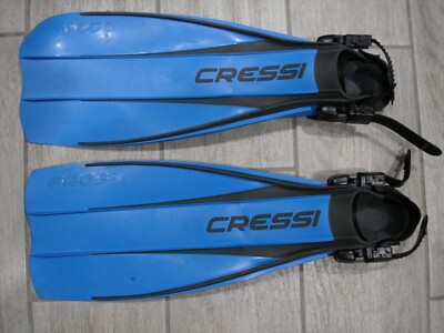 Cressi Blue Frog Fins Scuba Diving Size S/M US Made in Italy MINT!