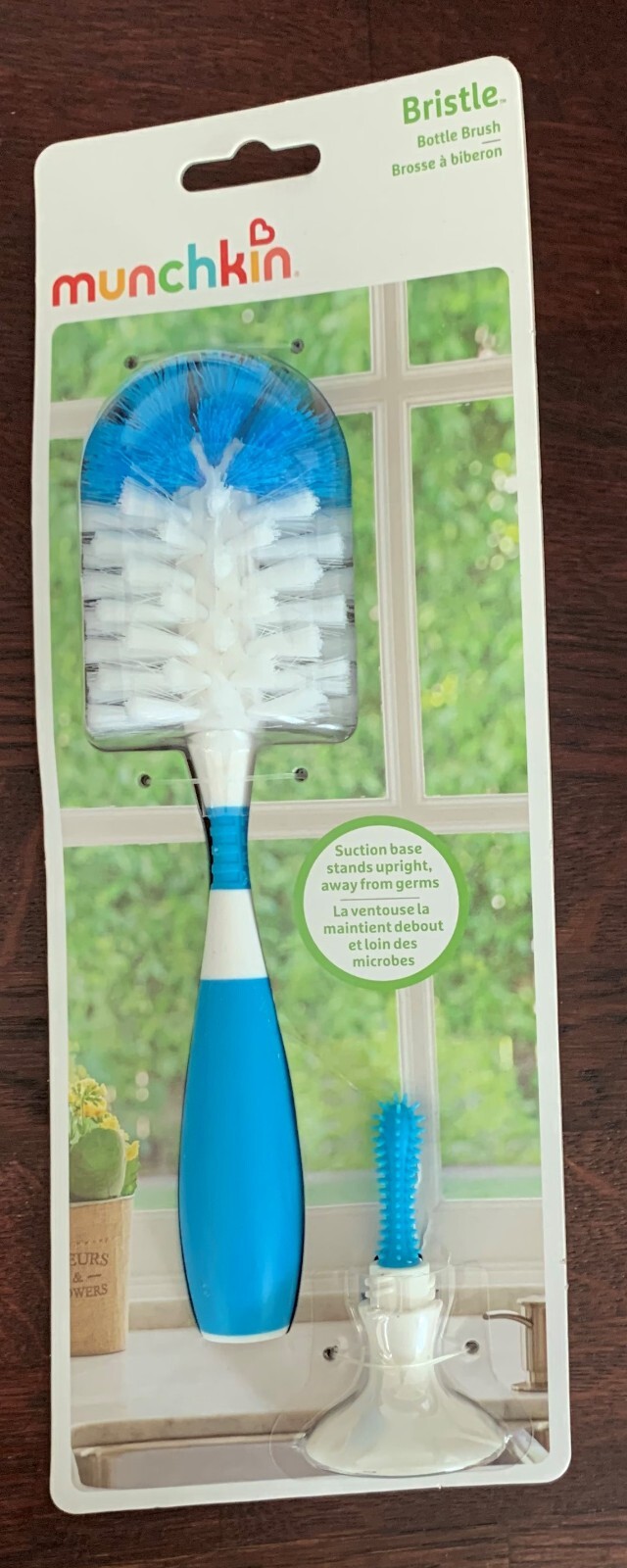 Munchkin suction base Bristle Bottle Brush - Blue