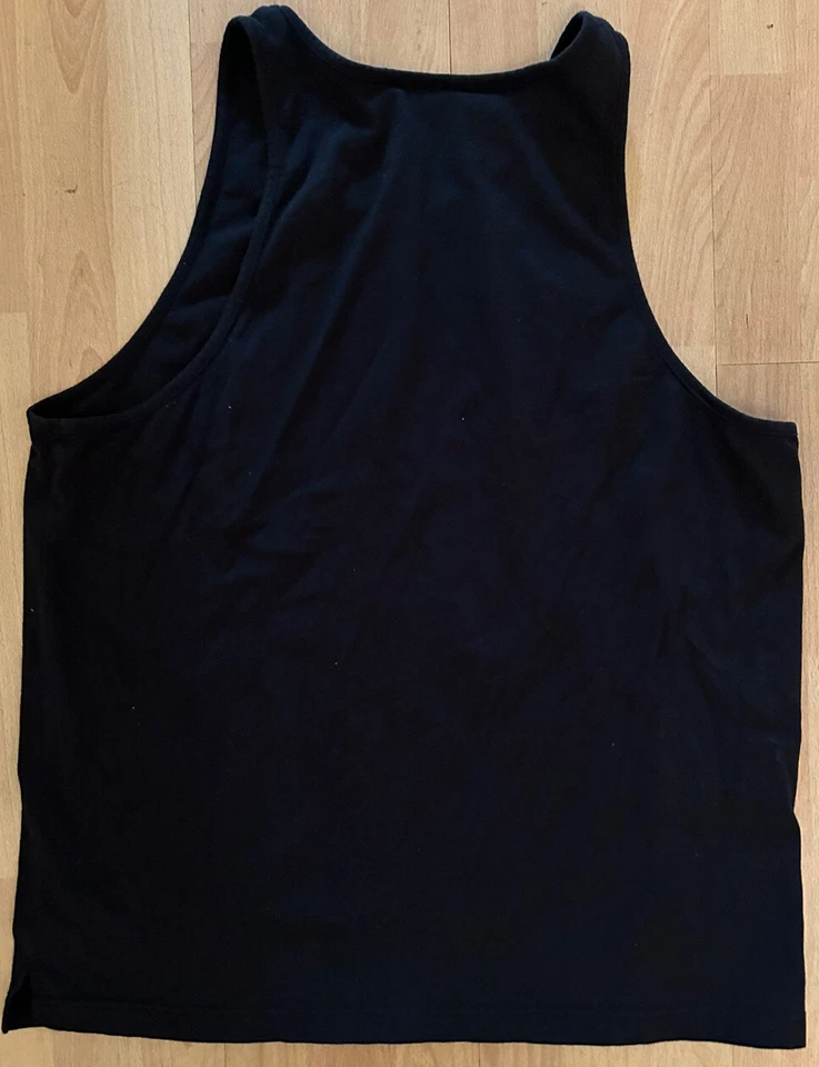 Camiseta sin mangas deportiva extra grande XL negra para hombre para sala de club gimnasio muscular fitness camisa uso Foto 4 de 4