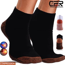 Copper Compression Socks Women Men Arch Support Plantar Fasciitis Running Ankle