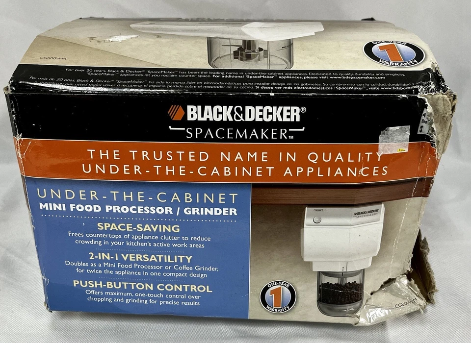 Black & Decker Spacemaker Mini Food Processor Coffee Grinder CG700 RV NEW - Image 4 of 4