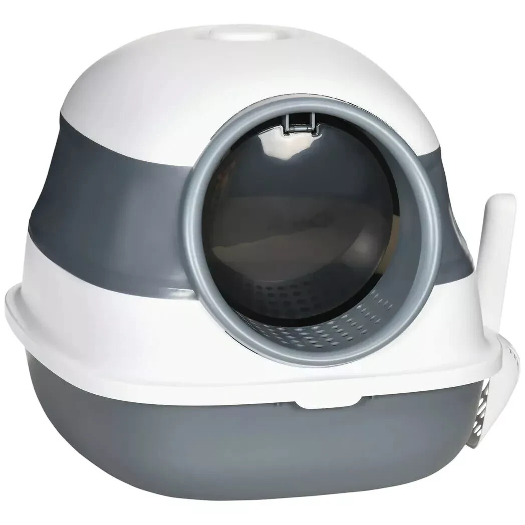 Pawhut White Foldable Cat Litter Tray Hooded Cat Litter Box W/ High Side In - Image 3