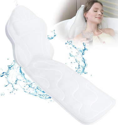 Luxury Thick Full Body Bath Pillows Mat & Cushion for Bathtub Headrest Neck Shou