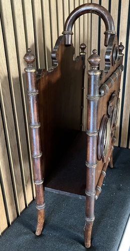Antik Holz Zeitungsständer Musik Flöte Dekor 60x40x17cm Sammlerstück Kleinmöbel - Bild 8 von 8