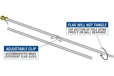 TWC 360° Tangle Free Flag Pole - 6 FT Flagpole Kit for American Flag Heavy