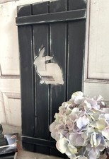 Charmanter Landhaus Fensterladen Hase, Kanninchen, Shabby schwarz, Handgefertigt