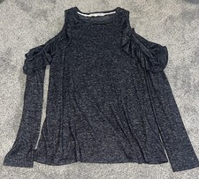 Dark Gray Cold Shoulder Womens Sweater Size M