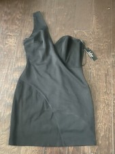 Lulus Very Tempting Black One-Shoulder Bodycon Dress Size Large New Classic