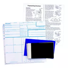 FD-258 Fingerprint Kit: 5 Applicant Cards, Ink, and Directions