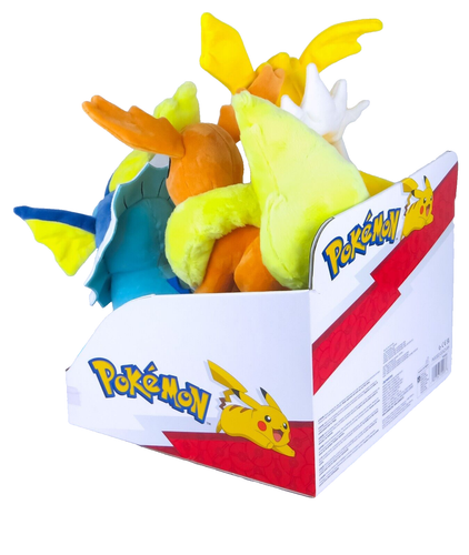 Pokemon 10" Peluche Paquete de 4 Eevee Jolteon Flareon Vaporeon Jazwares Nuevo RARO - Imagen 3 de 4
