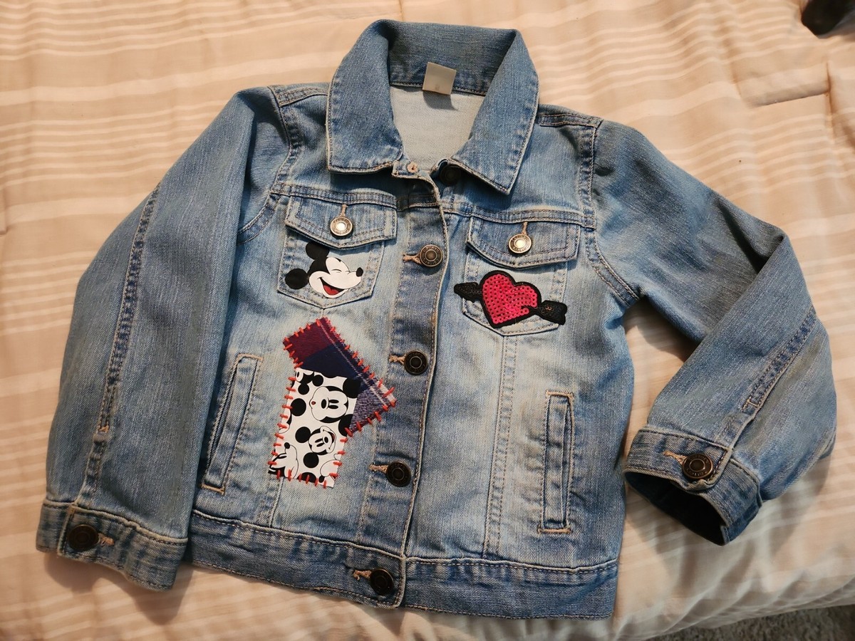 Carter's Girls Size Minnie Mouse newly Upcycled Denim Jacket