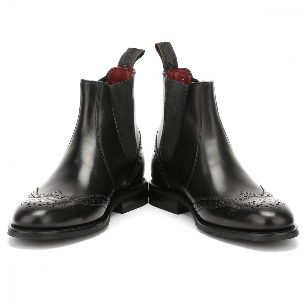 Handmade Leather Shoes Chelsea Boots Wingtip Black Formal Wedding