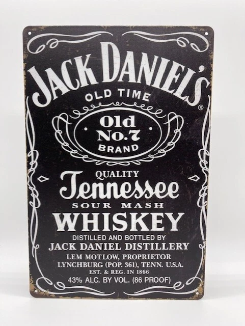 BLACKBEARD WAREHOUSE Blechschild Jack Daniels 20x30cm Nostalgie Retro Reklame Vintage Deko Geschenk