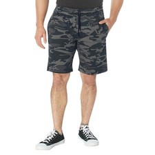 Men's Black Camo Sweatshorts With Pockets