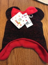 DISNEY JUNIOR MINNIE MOUSE GIRL'S RED HAT  MITTEN SET 6/12M NEW
