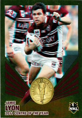 2012 MANLY SEA EAGLES NRL Card JAMIE LYON Dally M Daily Telegraph