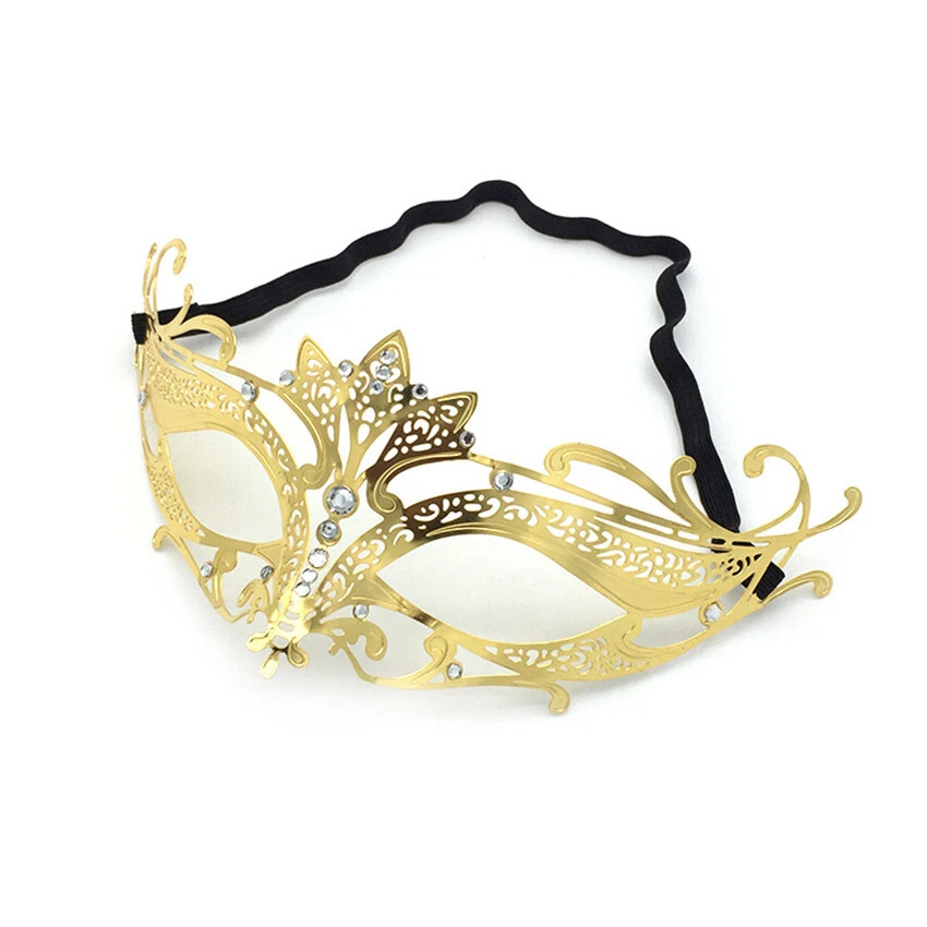 SN-A1-1 Men Women Masquerade Eye-Mask Venetian Costume Party Accessories Gold - Image 4 of 4