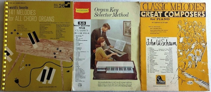 SHEET MUSIC: CLASSIC MELODIES, WORLD'S FAVORITE 141 MELODIES, ORGAN KEY SELECTOR