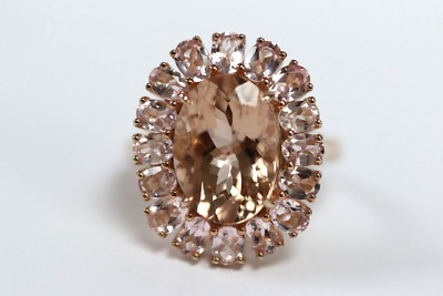 Atemberaubender rosévergoldeter Morganit Ring