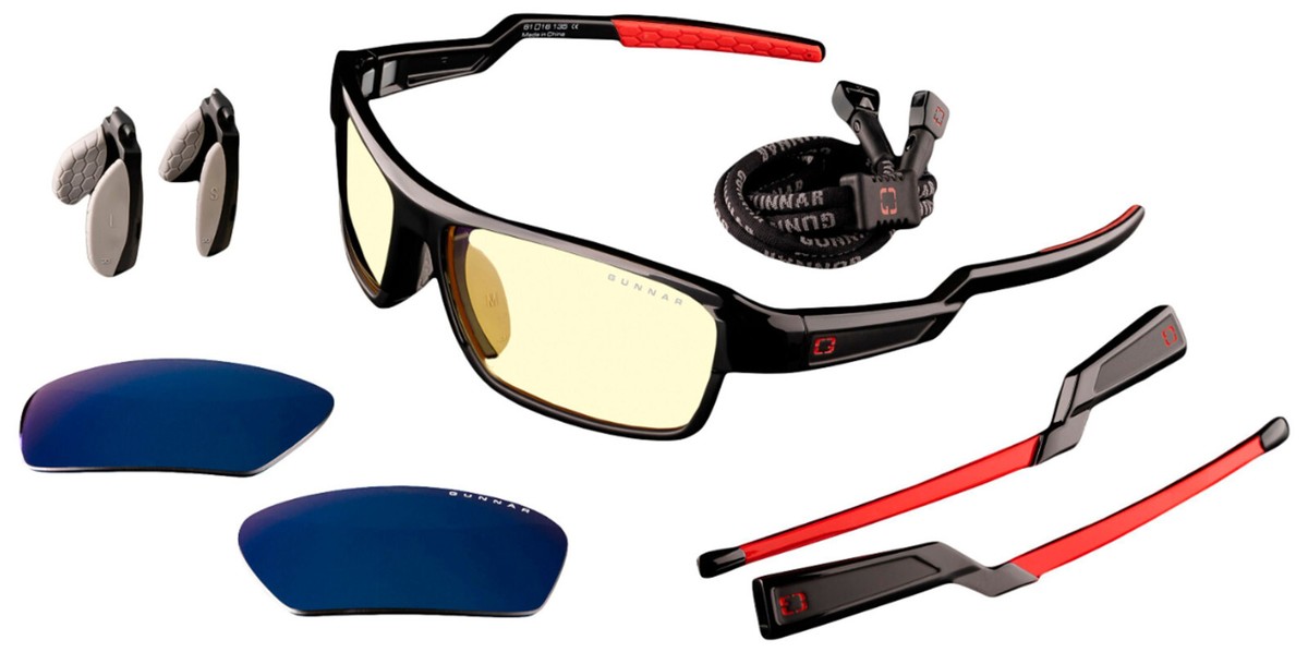 Gunnar Lightning Bolt 360 Onyx/ESL Customizable Gaming/Computer