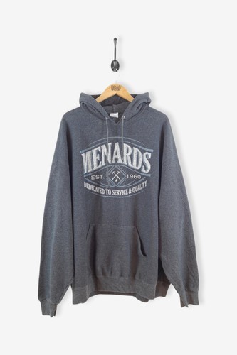 Vintage Menards Graphic Hoodie Charcoal 