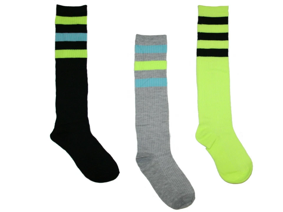 Paquete de 3 calcetines tubo Old School multicolor nuevos con etiquetas  Foto 3 de 4