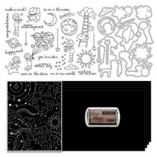 HERO ARTS My Monthly Hero Kit Stamp Die December 2022 Space Travel