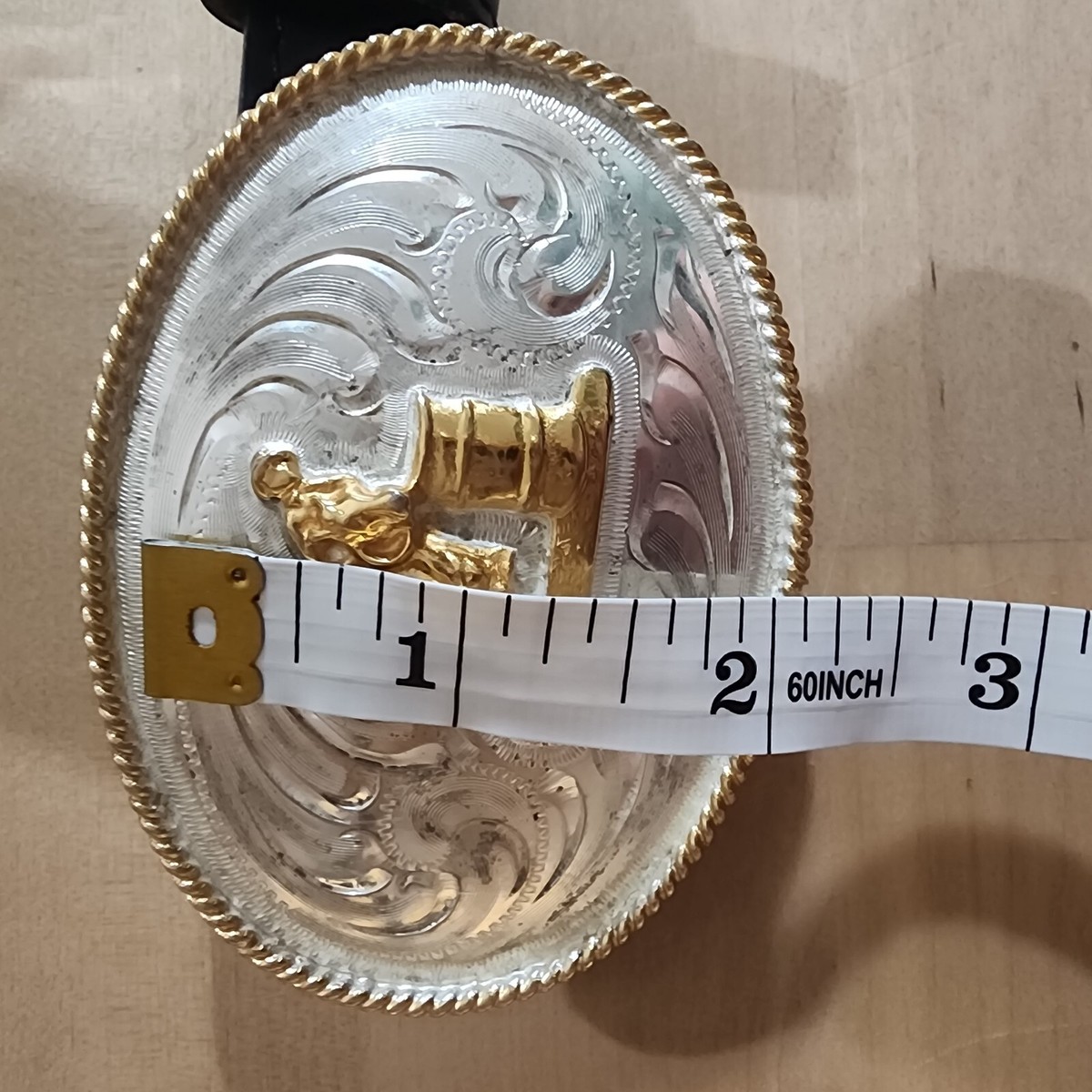 Vintage BARRLE RACING Trophy Belt Buckle & Belt Stamped  display picture 3