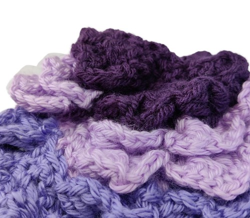 Baby Girl Hat Beanie Hand Crocheted 0-6 months PHOTO PROP Lot of 3 Pink Purple - Picture 7 of 8