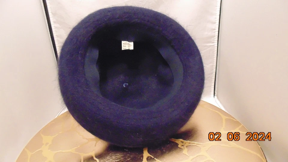 Vtg. Ladies Angora Wool Nylon Blend Blue Bucket Hat -One Size -Made in Korea - Image 3 of 4
