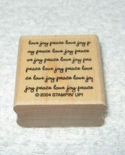 Stampin' Up - Rubber Stamp - love joy peace Repeats Small Size - From 2004