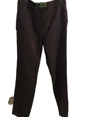 Woman s size 8 wonders C purple sparkle on black straight leg pants NWT $148