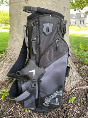 Callaway Chev Org Cart Bag Golf Bag Black EUC Divider Whirlwind Golf Club Logo