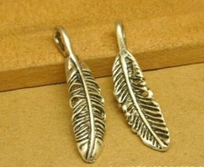 10pcs 36 9mm Tibetan Silver Color Feather Design Charms H2504
