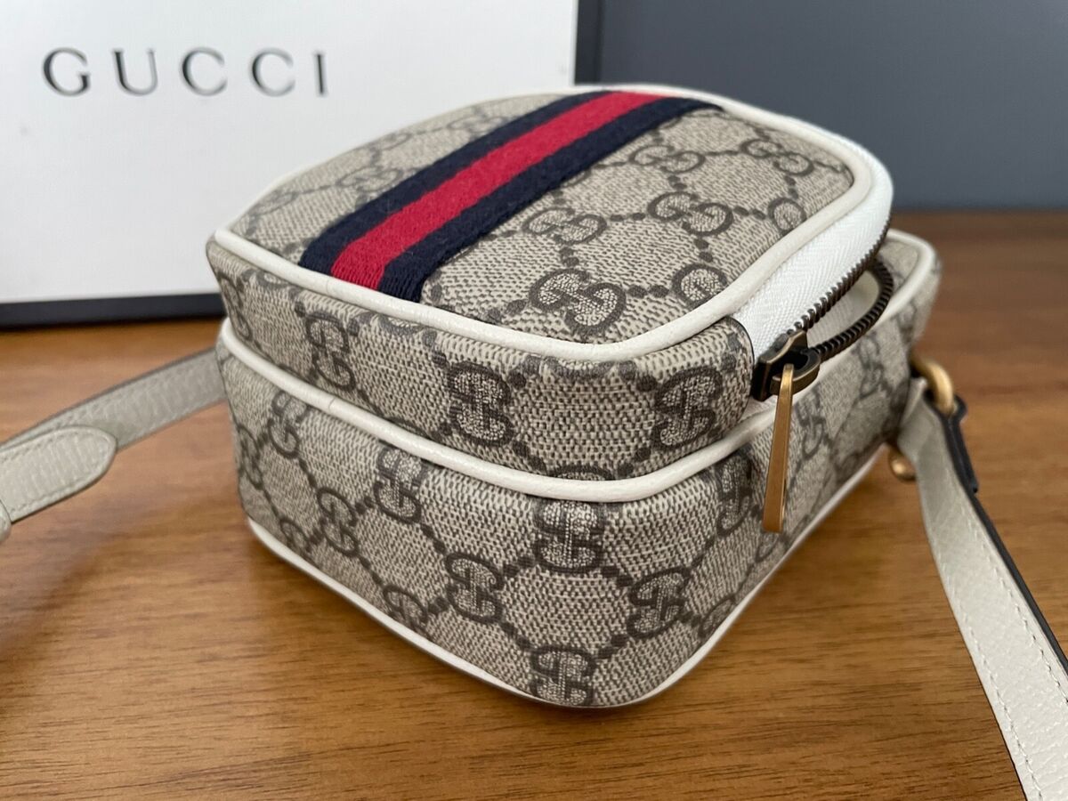 Gucci GG Supreme Ophidia Mini Bag Beige Ebony/White 671682 Gucci GG Supreme Ophidia Mini Bag Beige Ebony/White 671682