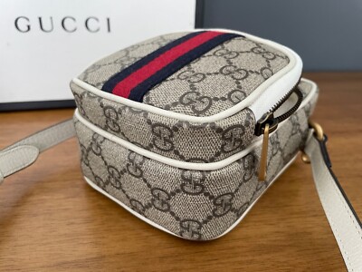 Gucci GG Supreme Ophidia Mini Bag Beige Ebony/White 671682 Gucci GG Supreme Ophidia Mini Bag Beige Ebony/White 671682