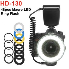 HD-130 48pcs Macro LED Ring Flash Light for DSLR Nikon Canon Pentax Olympus