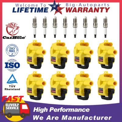 8 Ignition Coils & Spark Plugs For 98-02 Chevrolet Camaro LS6 D580 UF192 D580 V8